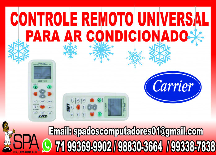 Controle Remoto Universal para Ar Condicionado Carrier em