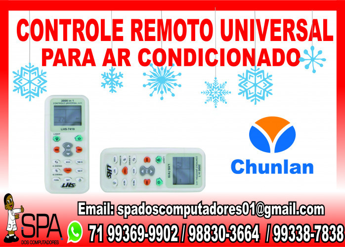 Controle Remoto Universal para Ar Condicionado Chunlan em
