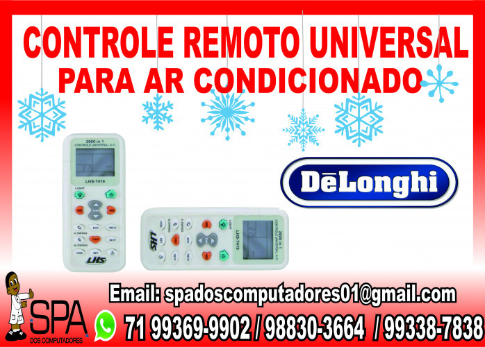 Controle Remoto Universal para Ar Condicionado Delonghi em