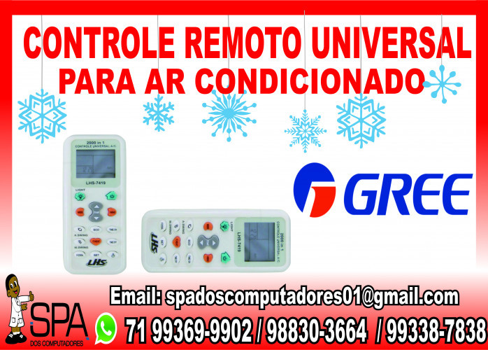 Controle Remoto Universal para Ar Condicionado Gree em