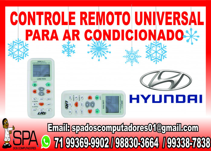 Controle Remoto Universal para Ar Condicionado Hyundai em