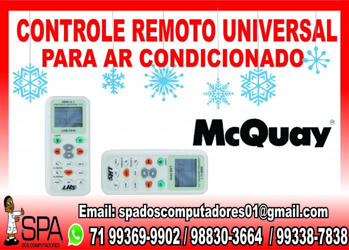 Controle Remoto Universal para Ar Condicionado McQuay em