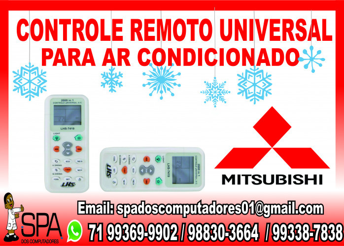 Controle Remoto Universal para Ar Condicionado Mitsubishi em