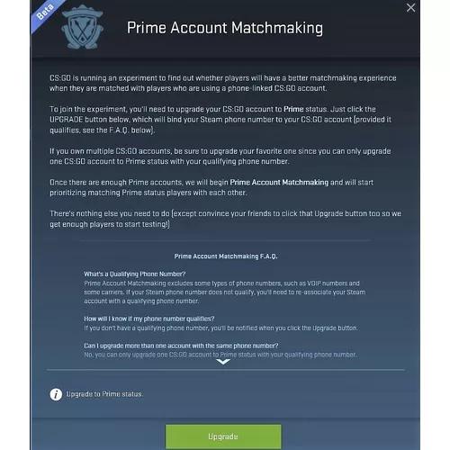 Prime Status Upgrade(cs:go)