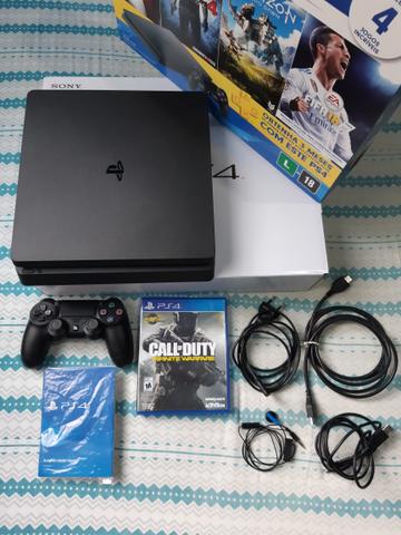 PS4 Slim 500GB Com Nota Fiscal Funcionando Tudo, Ta Top Semi