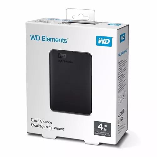 Hd Externo Wd 4tb Portatil 3.0 E 2.0 Preto Garantia 3 Anos