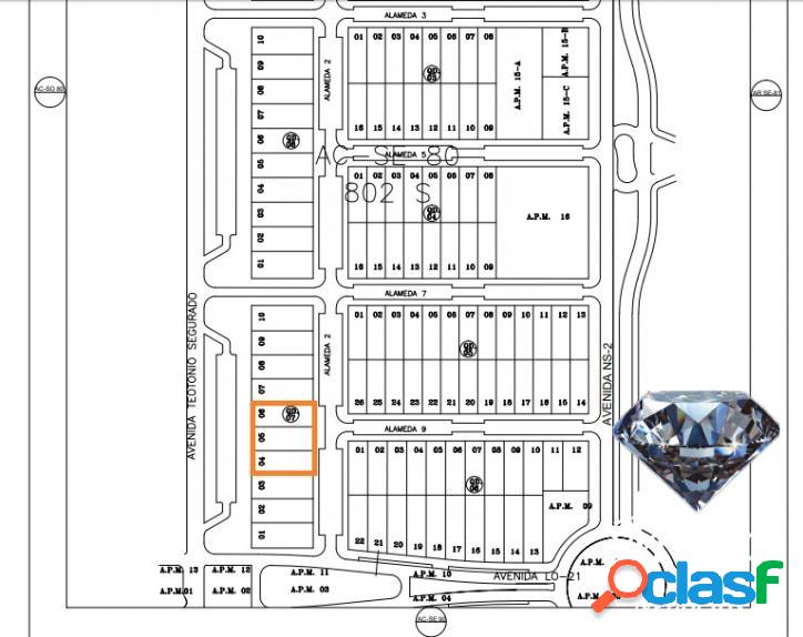 Lotes de 975 m², Total de 2.925 m² na Av. Teotônio - 802