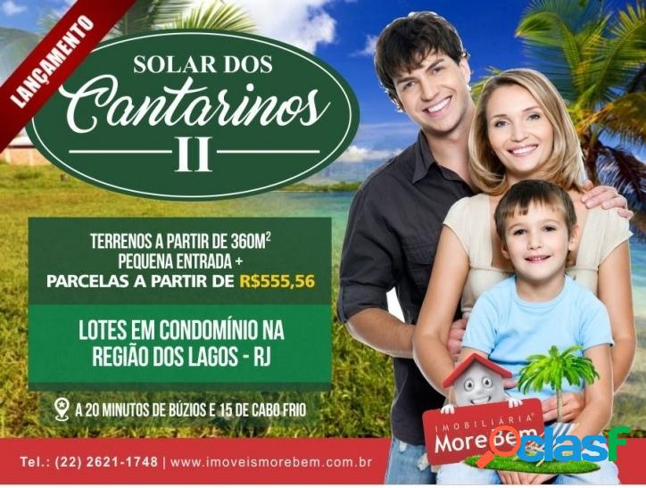 Terrenos Solar Cantarinos II Parcelas a partir R$ 922,50