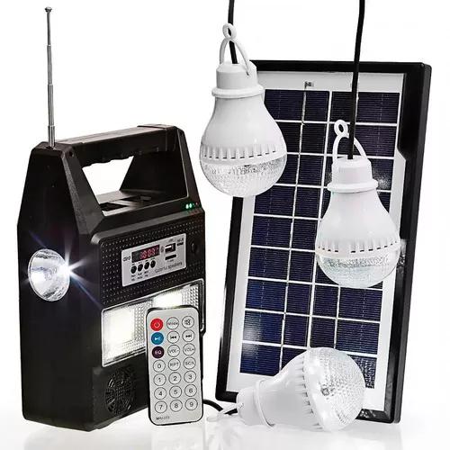 Kit 3 Lâmpadas Led Placa Solar Lampião Lanterna Portátil