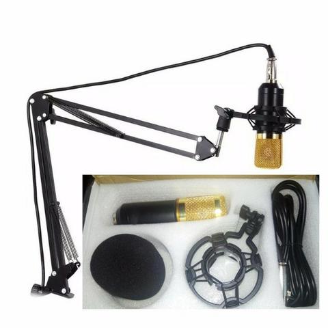 Kit microfone bm800 com suporte para mesa articulado