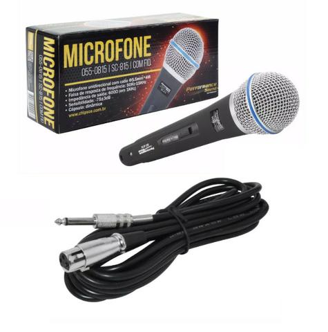 Microfone Performance Sound Sc815 + Cabo - Frete Grátis!!!