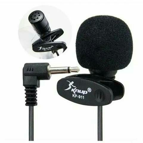 Microfone de Lapela para gravação de video PC KP-911 Knup