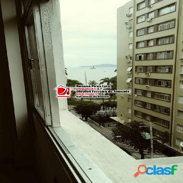Sala living, quadra da praia, 1 vaga, P.Praia,Santos