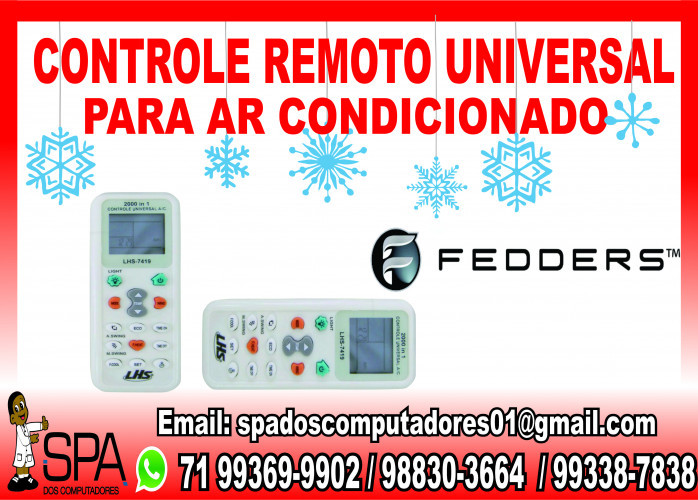 Controle Universal para Ar Condicionado Fedders em Salvador