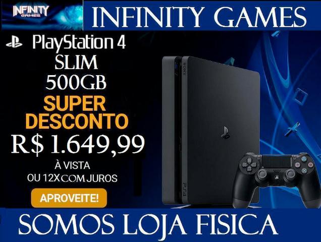 Playstation 4 Slim 500gb - Lote Novo, 1 ano de garantia,