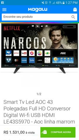 Smart tv 43 polegadas nova