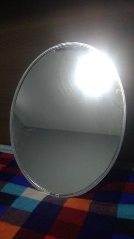 Espelho redondo com moldura em alumínio