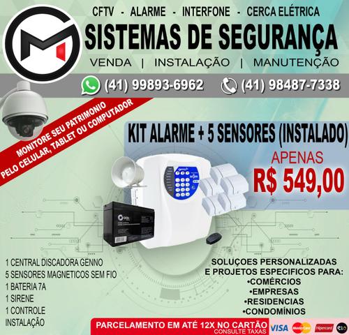 Kit Alarme 5 sensores Instalado