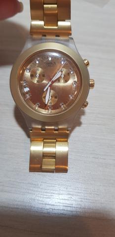 Relógio Suíço Swatch Dourado