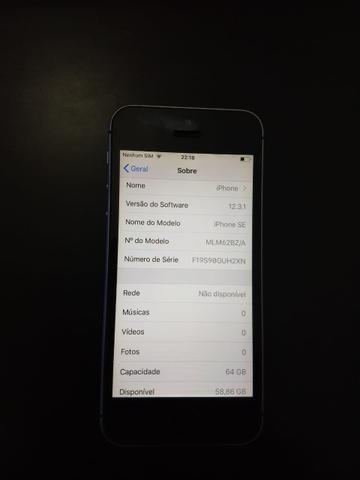 IPhone SE 64gb Space Gray apenas com cabo