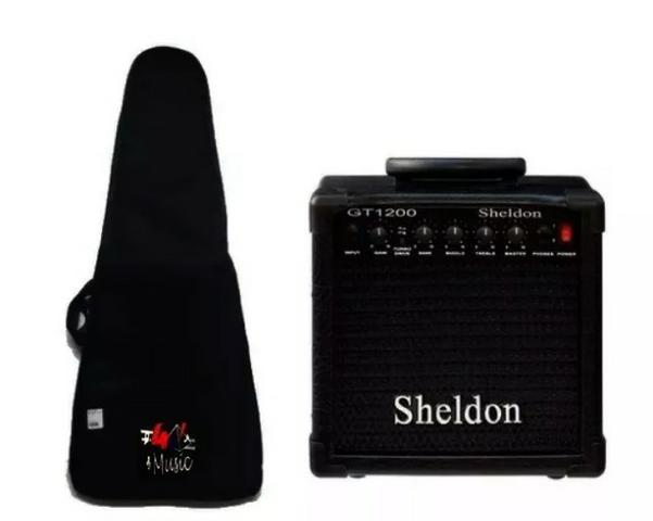 Kit 1 Amplificador Sheldon Gt- Preto + 1 Capa Avs Luxo