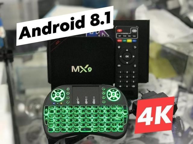 Tv box mx9 + teclado de led