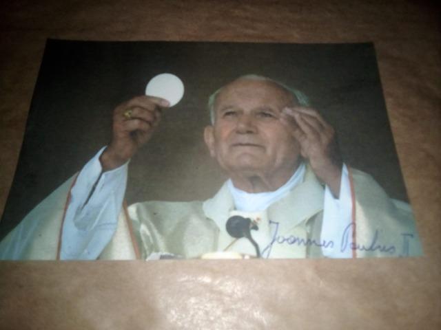 Papa João Paulo II, foto autografada, vintage, importada