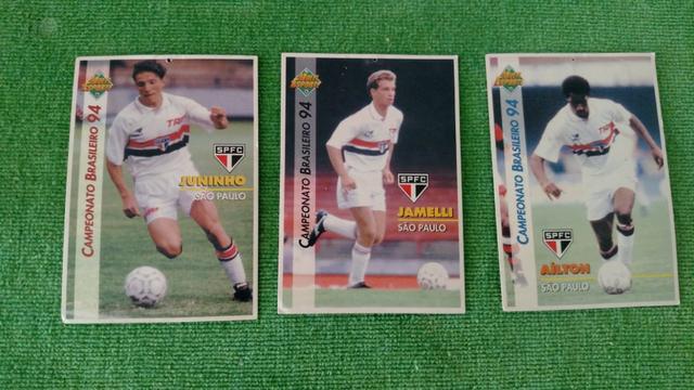 3 cards cartas colecionáveis de futebol do São Paulo 94