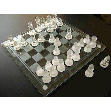 Jogo de xadrez de vidro 25cm