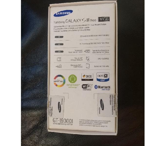 Caixa vazia com Manuais Samsung Galaxy S3 Gt-i9300