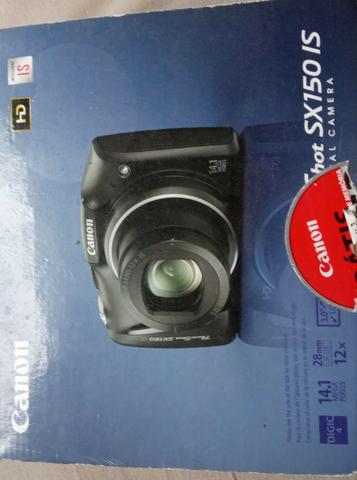 Camera digital canon sx 150 is 14.1 mpx cartão sd 4g troco