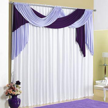 CORTINA EVELYN 280 X 300 CM ROXO CASABORDA