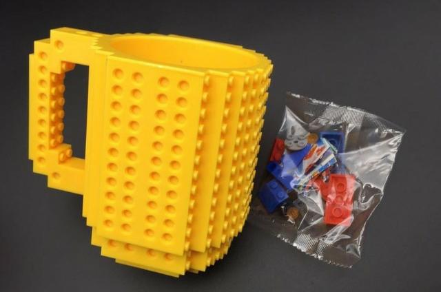 Caneca Lego + Peças - Amarela