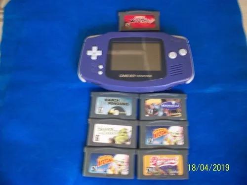 Game Boy Advance Nintendo Azul Indigo + 7 Cartuchos