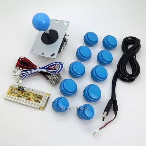 Kit 1 Controle Arcade + Cabo 5 Pinos + Zero Atraso + Botoes