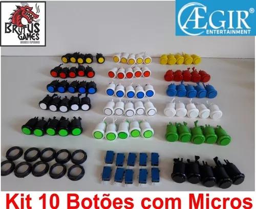 Kit 10 Botões Arcade C/micros Promoçao