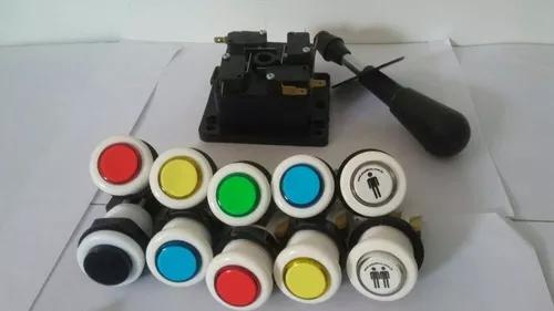 Kit Arcade (20 Botões Com Micro + 2 Comandos Matic)