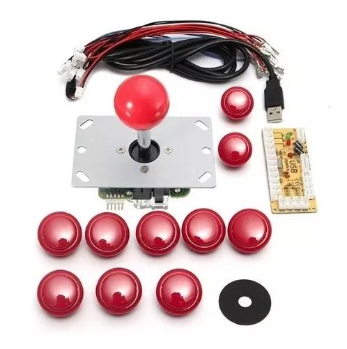 Kit Fliperama Arcade Com Joystick E Botões - Pronta