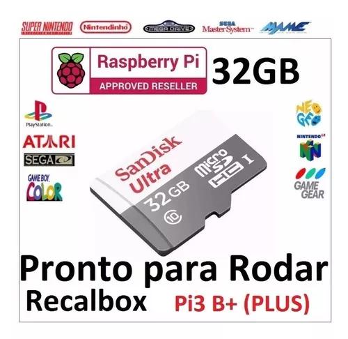 Micro Sd 32g Para Raspberry C/ Recalbox Versão Pi3 B+ Plus