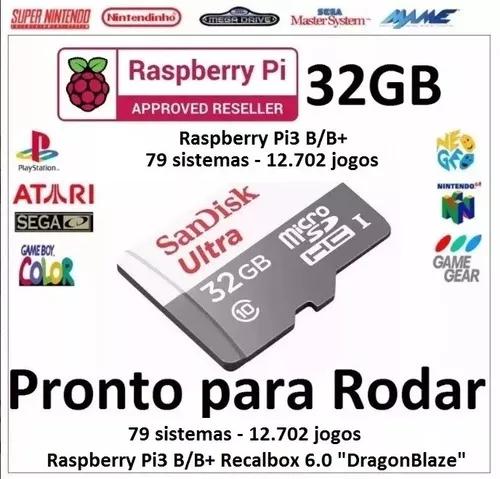 Micro Sd 32g Raspberry Pi3 B/b+ Recalbox 6.0 - 12 Mil Jogos