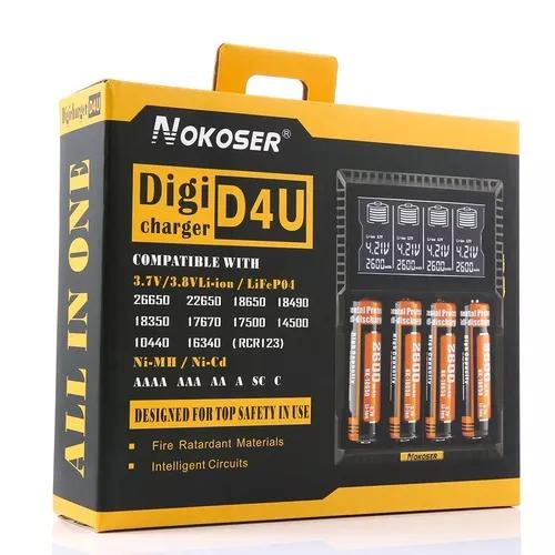 Nokoser D4u 4 Slot Lcd Carregador De Bateria Inteligente