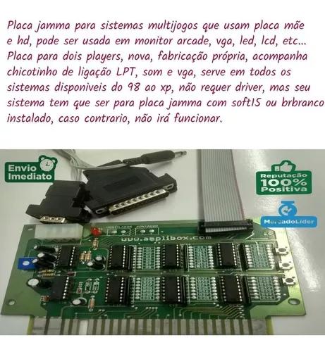 Placa Jamma Arcade Multijogos E Chicote Jamma