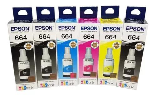 6 Refil De Tintas Epson Original L455 L375 L220 L380 L395