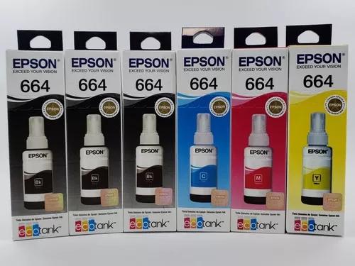 6 Tinta Epson Original 664 L355 L375 L380 L395 L100 L455