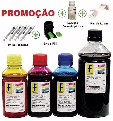 650ml Kit Tinta Recarga Cartuchos Impressora Hp 664 122 662