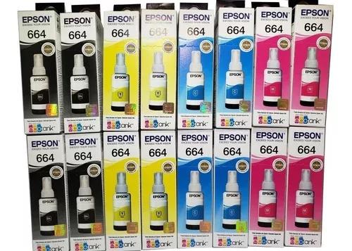 Kit 16 Refil De Tinta - Eco Tank - T664 - Original Epson