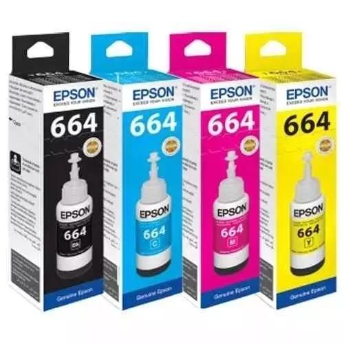 Kit 4 Tintas T664 Epson L395 L380 L375 L220 L455 Original!!