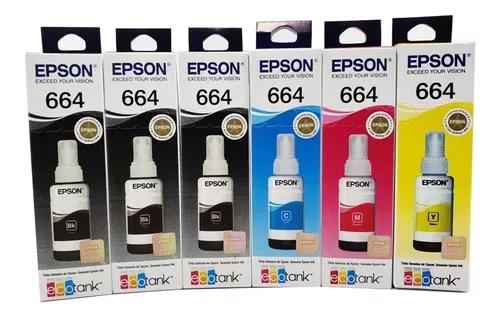 Kit 6 Garrafa Tintas Epson 70 Ml P/ L395 L220 L380 L375 L365