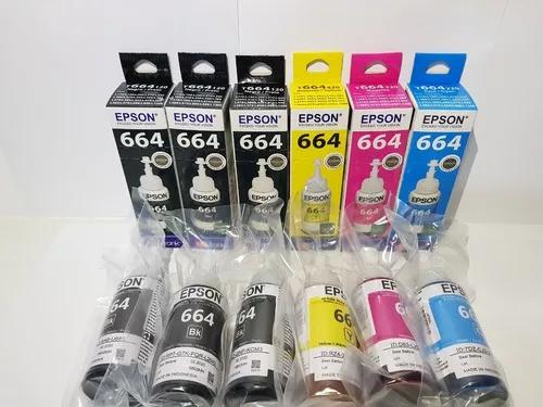 Kit 6 Refil Epson Orig L120 L220 L355 L365 L375 L455 395 380