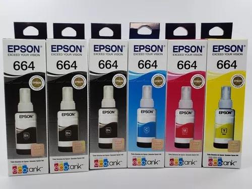 Kit 6 Refil Epson Original L110 L375 L220 L395 L365 L380 355